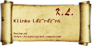 Klinko Lóránt névjegykártya