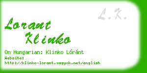lorant klinko business card