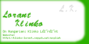 lorant klinko business card